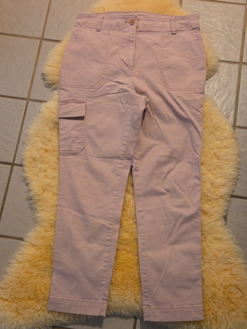 Talbots Pale Mauve Straight-Leg Cargo Pants